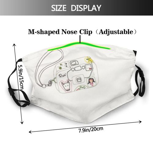 yanfind Isolated Picture Movie Cute Old Badge Optical Doodle Stickers Vintage Technology Design Dust Washable Reusable Filter and Reusable Mouth Warm Windproof Cotton Face