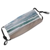 yanfind Idyllic Shore Vacation Oceanside Seaside Waves Sea Beach Scenery Turquoise Sky Summer Dust Washable Reusable Filter and Reusable Mouth Warm Windproof Cotton Face