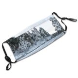 yanfind Ice East Frost Landscape Trip Frozen Tranquility Built Rural Tree Scene Snow Dust Washable Reusable Filter and Reusable Mouth Warm Windproof Cotton Face