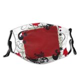 yanfind Flower Fashion Swirl Pretty Picture Art Design Graphics Curl Art Rectangle Calligraphy Dust Washable Reusable Filter and Reusable Mouth Warm Windproof Cotton Face