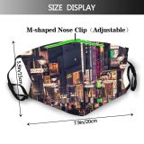yanfind Japan Pavement Night Tourists Road Time Nightlife Tokyo Urban Neon Crowd Architecture Dust Washable Reusable Filter and Reusable Mouth Warm Windproof Cotton Face