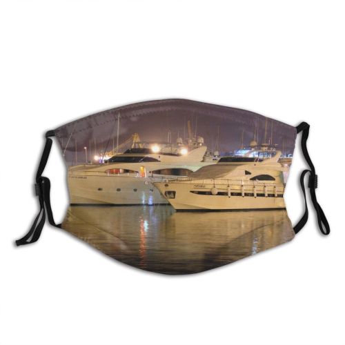 yanfind Marina Watercraft Transportation Motor Naval Boat Yacht Vehicle Ship Hafen Luxury Architecture Dust Washable Reusable Filter and Reusable Mouth Warm Windproof Cotton Face