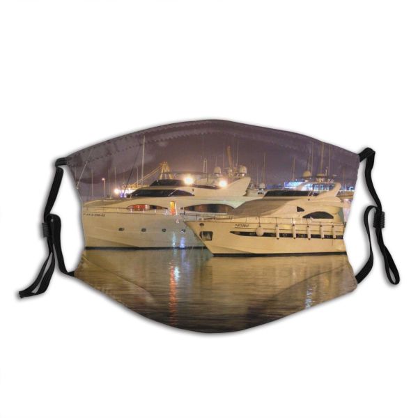 yanfind Marina Watercraft Transportation Motor Naval Boat Yacht Vehicle Ship Hafen Luxury Architecture Dust Washable Reusable Filter and Reusable Mouth Warm Windproof Cotton Face