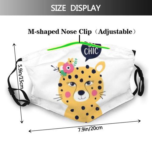 yanfind Abstract Isolated Tee Fashion Clipart Slogan Cat Cute Letter Trendy Wildlife Leopard Dust Washable Reusable Filter and Reusable Mouth Warm Windproof Cotton Face