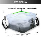 yanfind Winter Mist Spruce Atmospheric Fog Sky Shortleaf Spruce Hill Mountain Landforms Forest Dust Washable Reusable Filter and Reusable Mouth Warm Windproof Cotton Face