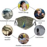 yanfind Plumage Tail Bird Peafowl Bird Organism Feathers Tree Phasianidae Galliformes Peacock Wildlife Dust Washable Reusable Filter and Reusable Mouth Warm Windproof Cotton Face