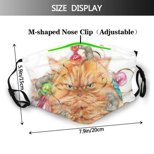 yanfind Pencils Isolated Sketchy Fur Artwork Meow Cat Kitty Christmas Cute Rat Colorful Dust Washable Reusable Filter and Reusable Mouth Warm Windproof Cotton Face