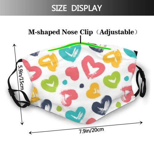 yanfind Abstract Brush Cute Seamless Wedding Summer Vintage Artistic Design Beautiful Valentine Expressive Dust Washable Reusable Filter and Reusable Mouth Warm Windproof Cotton Face
