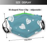yanfind Abstract Decor Cute Seamless Doodle Positive Scribble Vintage Design Beautiful Valentine Love Dust Washable Reusable Filter and Reusable Mouth Warm Windproof Cotton Face