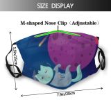 yanfind Isolated Cat Cute Flying Fantasy Cosmonaut Futuristic Sky Starry Suit Stars Doodle Dust Washable Reusable Filter and Reusable Mouth Warm Windproof Cotton Face