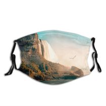 yanfind Idyllic Shore Coast Mountain Rock Sea Geological Daytime Formations Tranquil Geology Scenery Dust Washable Reusable Filter and Reusable Mouth Warm Windproof Cotton Face
