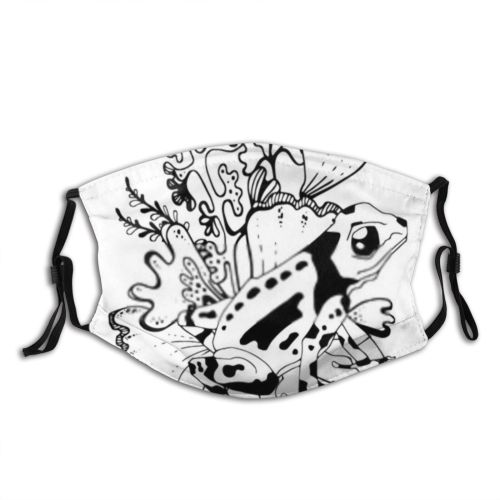 yanfind Cute Area Friendly Wildlife Coloring Frog Meadow Flowers Swampy Grass Scenery Children Dust Washable Reusable Filter and Reusable Mouth Warm Windproof Cotton Face