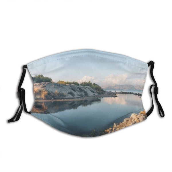 yanfind Lake Daylight Calm Reflections Sight Mountain Clouds River Scenery Mountains Grass Beatiful Dust Washable Reusable Filter and Reusable Mouth Warm Windproof Cotton Face