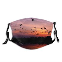 yanfind Lake Sunset Evening Fly Dawn Clouds Dramatic Backlit Sun Flight Outdoors Sky Dust Washable Reusable Filter and Reusable Mouth Warm Windproof Cotton Face