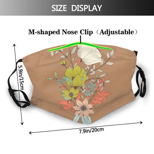 yanfind Bridal Garden Elegant Lovely Fashion Artwork Vegetation Cute Wreath Feminine Natural Poppy Dust Washable Reusable Filter and Reusable Mouth Warm Windproof Cotton Face