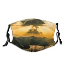 yanfind Lake Golden Sunset Evening Hike Dawn Storm Mountain Tourism Festival Mountains Sun Dust Washable Reusable Filter and Reusable Mouth Warm Windproof Cotton Face