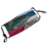 yanfind Lake Daylight Calm Park Reflections Mountain Forest Clouds Tourism River Scenery Dock Dust Washable Reusable Filter and Reusable Mouth Warm Windproof Cotton Face