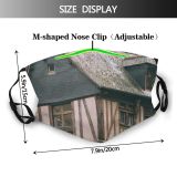yanfind Idyllic Masonry Wooden Town Attic Daylight Exterior Rough Silent Ribbed Solitude Urban Dust Washable Reusable Filter and Reusable Mouth Warm Windproof Cotton Face