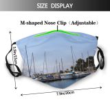 yanfind Marina Watercraft Harbor Mast Sailboat Land Sky Vehicle Dock Boat Port Greece Dust Washable Reusable Filter and Reusable Mouth Warm Windproof Cotton Face