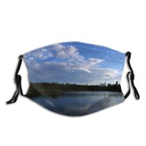 yanfind Cloud Resources Lake Landscape Sky Reflection Slovenia Lake Natural Forests Clouds Dust Washable Reusable Filter and Reusable Mouth Warm Windproof Cotton Face