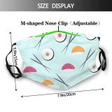 yanfind Abstract Isolated Cute Menu Colorful Sushi Vintage Ornament Design Art Leaf Roll Dust Washable Reusable Filter and Reusable Mouth Warm Windproof Cotton Face