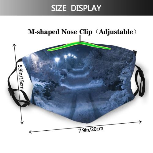 yanfind Winter Xmas Night Silence Ways Christmas Cool Swiss Winter Roads Lamps Silent Dust Washable Reusable Filter and Reusable Mouth Warm Windproof Cotton Face