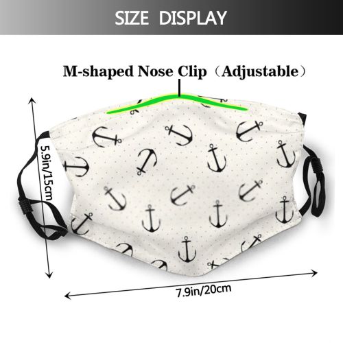 yanfind Abstract Repeated Stripes Childish Decor Fashion Newborn Seamless Dots Anchor Kid Girls Dust Washable Reusable Filter and Reusable Mouth Warm Windproof Cotton Face