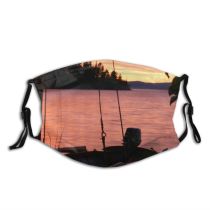 yanfind Dusk Afterglow Transportation Sunset Lake Shaman Sky Reflection Onega Vehicle Boat Evening Dust Washable Reusable Filter and Reusable Mouth Warm Windproof Cotton Face