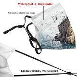 yanfind Ice Acadia Coastline Island Climbing Cliff Sky Mature Maine Mid USA Sea Dust Washable Reusable Filter and Reusable Mouth Warm Windproof Cotton Face