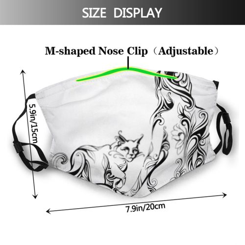 yanfind Naked Fashion Flora Cat Vegetation Fantasy Model Figure Lady Ornament Cunning Idea Dust Washable Reusable Filter and Reusable Mouth Warm Windproof Cotton Face