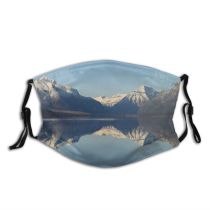 yanfind Ice Volcano Glacier Lake Daylight Calm Park Frosty Dawn Mountain Montana Panorama Dust Washable Reusable Filter and Reusable Mouth Warm Windproof Cotton Face
