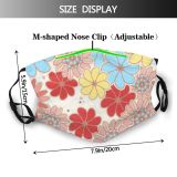 yanfind Garden Fashion Cute Powder Seamless Colorful Trendy Wedding Pastel Flowers Elegance Vintage Dust Washable Reusable Filter and Reusable Mouth Warm Windproof Cotton Face