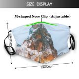 yanfind Idyllic Ice Frosty Mountain Enviroment Snowy Rock Icy Frozen Tranquil Scenery Capped Dust Washable Reusable Filter and Reusable Mouth Warm Windproof Cotton Face