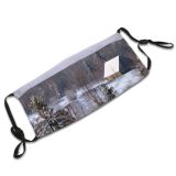 yanfind Winter Home Winter Natural Atmospheric Morning Area Rural Branch Landscape Sky Snow Dust Washable Reusable Filter and Reusable Mouth Warm Windproof Cotton Face