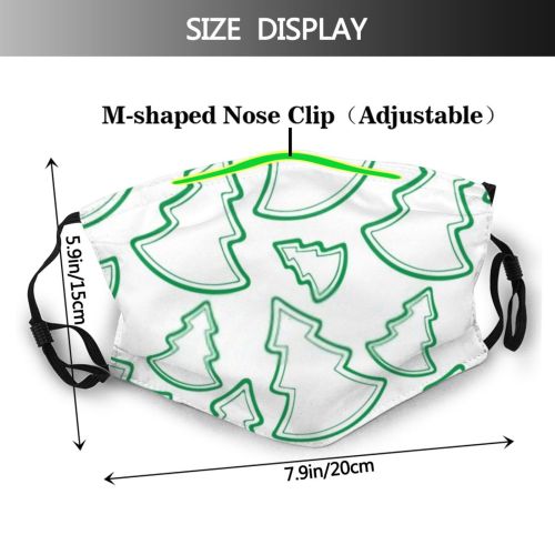 yanfind Isolated Noel Santa Snow Christmas Cute Stylish Seamless Winter Present Snowflake Doodle Dust Washable Reusable Filter and Reusable Mouth Warm Windproof Cotton Face
