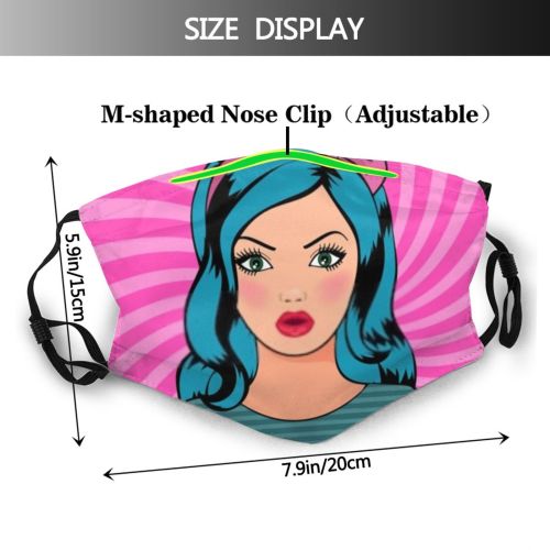 yanfind Attractive Isolated Shocked Cheeks Young Fashion Comic Cute Dot Wonder Open Colorful Dust Washable Reusable Filter and Reusable Mouth Warm Windproof Cotton Face