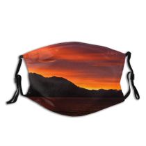 yanfind Lake Sunset Evening Dawn Mountain Sea Clouds Beach Backlit Sun Beautiful Outdoors Dust Washable Reusable Filter and Reusable Mouth Warm Windproof Cotton Face