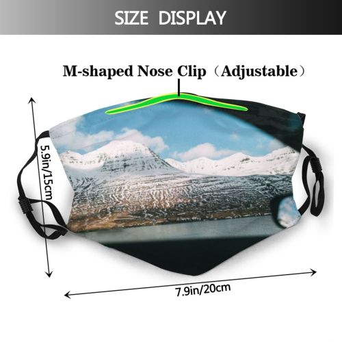 yanfind Country Exploration Range Landscape Winding Trip Frozen Iceland Tranquility Journey Through Scene Dust Washable Reusable Filter and Reusable Mouth Warm Windproof Cotton Face