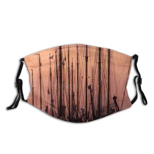 yanfind Tall Vehicle Port Sunset Boat Sky Sailing Reflection Ship Netherlands Holland Mast Dust Washable Reusable Filter and Reusable Mouth Warm Windproof Cotton Face
