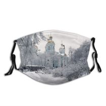 yanfind Public Russian Bare Tree Scene Snow Tradition Architecture Orthodox Tranquil Scenics St. Dust Washable Reusable Filter and Reusable Mouth Warm Windproof Cotton Face
