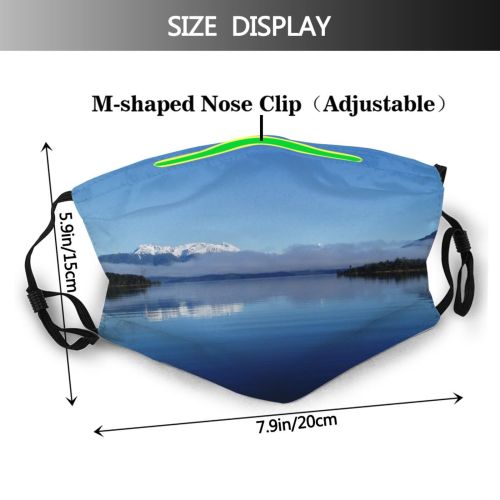 yanfind Lake Sound Mountain Sky Reflection Landforms Mountainous Lake Range Zealand Cloud Milford Dust Washable Reusable Filter and Reusable Mouth Warm Windproof Cotton Face