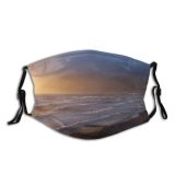 yanfind Winter Horizon Morning Atmospheric Beach Coast Cloud Sea Sky Ocean Stormy Storm Dust Washable Reusable Filter and Reusable Mouth Warm Windproof Cotton Face