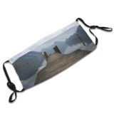 yanfind Tranquil Lake Calm Atmospheric Sound Sky Calm Dock Mountain Boardwalk District Pond Dust Washable Reusable Filter and Reusable Mouth Warm Windproof Cotton Face