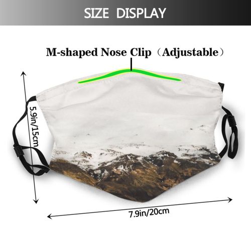 yanfind Ice Glacier Town Sunset Hike Mountain Road Mountains Peak Winter Summit Snow Dust Washable Reusable Filter and Reusable Mouth Warm Windproof Cotton Face