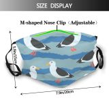 yanfind Isolated Bird Cute Seamless Colorful Wildlife Design Art Seagull Decoration Wild Ocean Dust Washable Reusable Filter and Reusable Mouth Warm Windproof Cotton Face