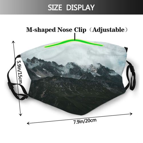 yanfind Idyllic Mountain Clouds Tranquil Scenery Mountains Outdoors Wilderness Sky Peaceful Range Rocky Dust Washable Reusable Filter and Reusable Mouth Warm Windproof Cotton Face