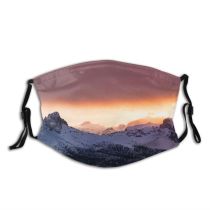 yanfind Ice Golden Daylight Sunset Dawn Mountain Mountains Peak Winter Snow Outdoors Sky Dust Washable Reusable Filter and Reusable Mouth Warm Windproof Cotton Face
