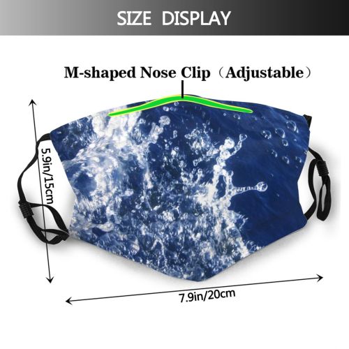 yanfind Drops Texture Wave Resources Sky Ocean Biology Electric Marine Sea Wave Wind Dust Washable Reusable Filter and Reusable Mouth Warm Windproof Cotton Face
