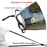 yanfind Old Home Natural Area Woody Rural Landscape Sky Fall Fashioned Farm Leaf Dust Washable Reusable Filter and Reusable Mouth Warm Windproof Cotton Face