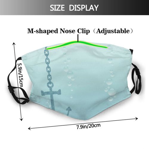 yanfind Chain Freshness Deep Nautical Destinations Travel Undersea Old Liquid Sea Turquoise Vessel Dust Washable Reusable Filter and Reusable Mouth Warm Windproof Cotton Face